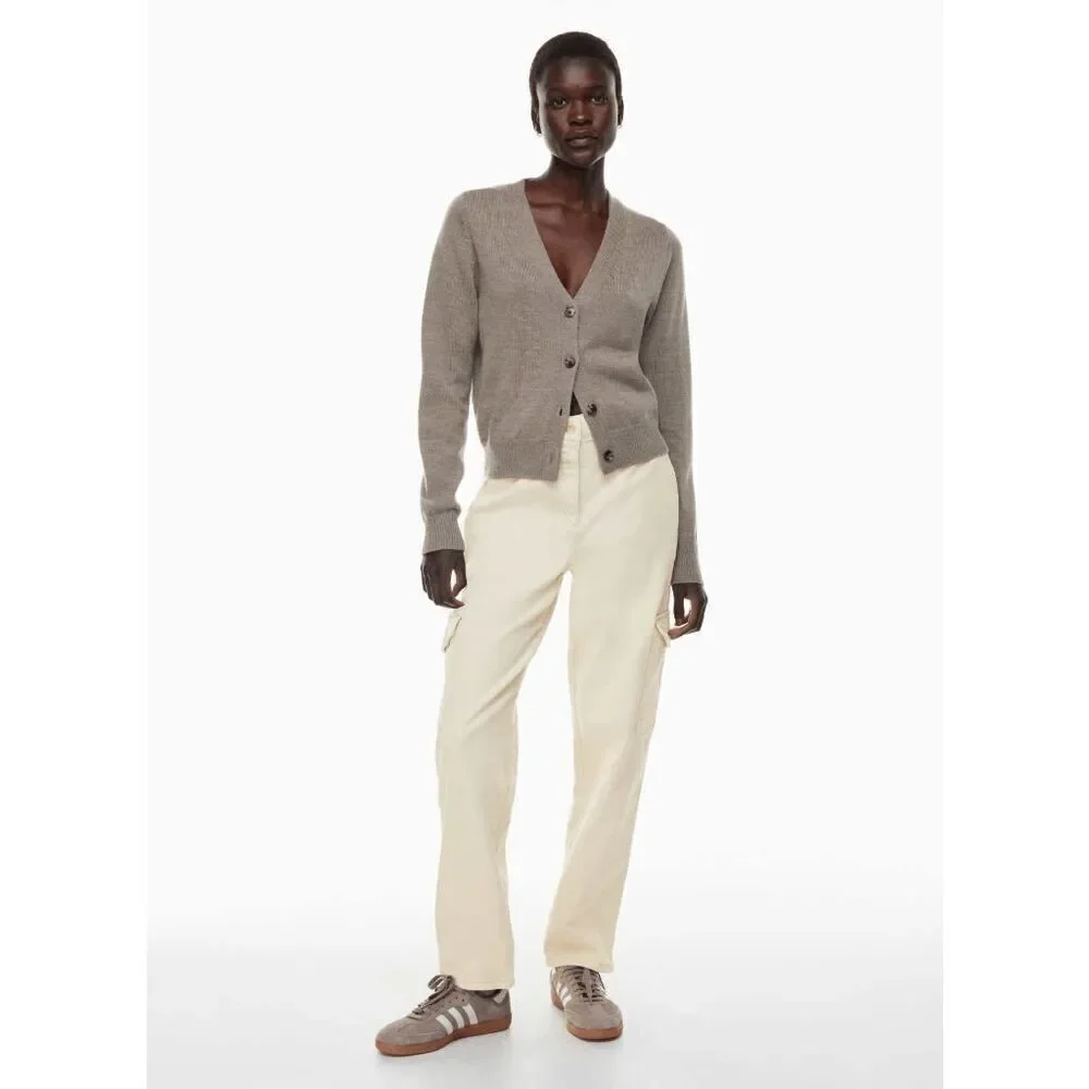 Aritzia Wilfred Free Birch Beige Modern Cargo High Waisted Twill Pants Size 00